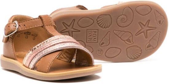 Pom D'api metallic buckle-strap sandals Brown