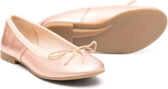 Pom D'api metallic-effect leather ballerina shoes Orange