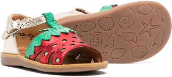 Pom D'api metallic-finish open-toe sandals Multicolour