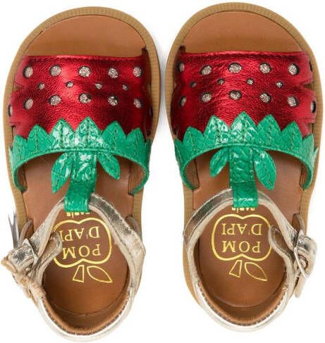 Pom D'api metallic-finish open-toe sandals Multicolour