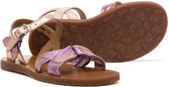 Pom D'api metallic-finish open-toe sandals Purple