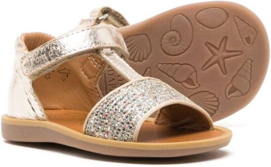 Pom D'api metallic touch-strap sandals Gold