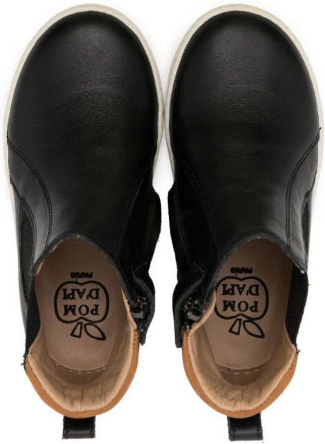 Pom D'api panelled leather ankle boots Black