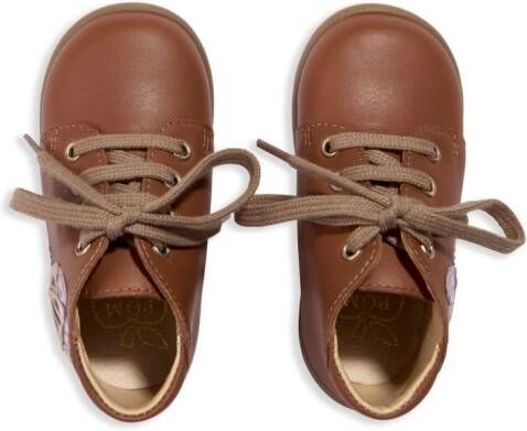 Pom D'api patch-appliqué leather boots Brown