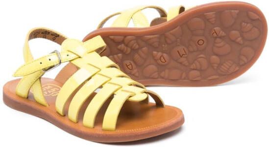 Pom D'api patent leather open-toe sandals Yellow