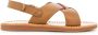 Pom D'api Plage-Stitch Cross leather sandals Brown - Thumbnail 2