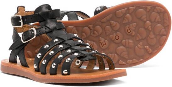 Pom D'api stud-embellished leather sandals Black