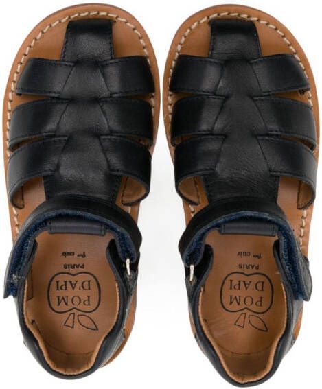 Pom D'api touch-strap caged-design sandals Blue