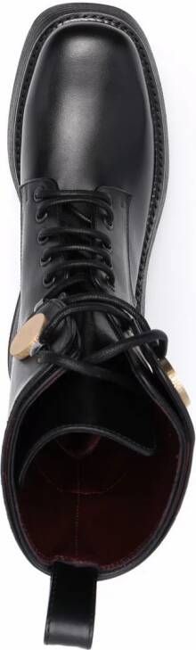 Ports 1961 ridged lace-up boots Black
