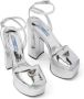 Prada Silver Tone Plateau Platform Sandals - Thumbnail 4