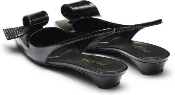 Prada 25mm appliqué-detail leather pumps Black