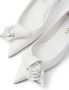 Prada 25mm floral-appliqué leather pumps White - Thumbnail 5