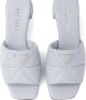 Prada 45mm triangle-logo quilted mules White - Thumbnail 4