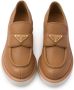 Prada 50mm triangle-logo leather loafers Brown - Thumbnail 4