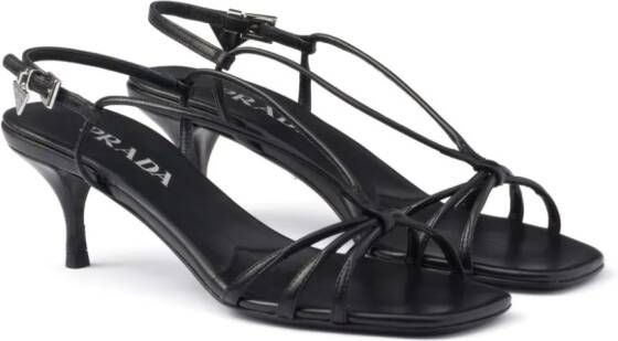 Prada 55mm leather sandals Black