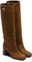 Prada 65mm knee-high leather boots Brown - Thumbnail 2