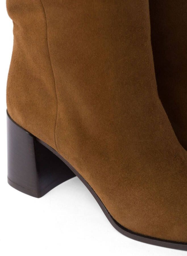 Prada 65mm knee-high leather boots Brown