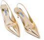 Prada 65mm metallic slingback leather pumps Gold - Thumbnail 4