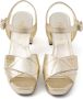 Prada 65mm quilted platform leather sandals Gold - Thumbnail 4