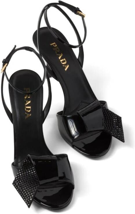 Prada 75mm embellished sandals Black