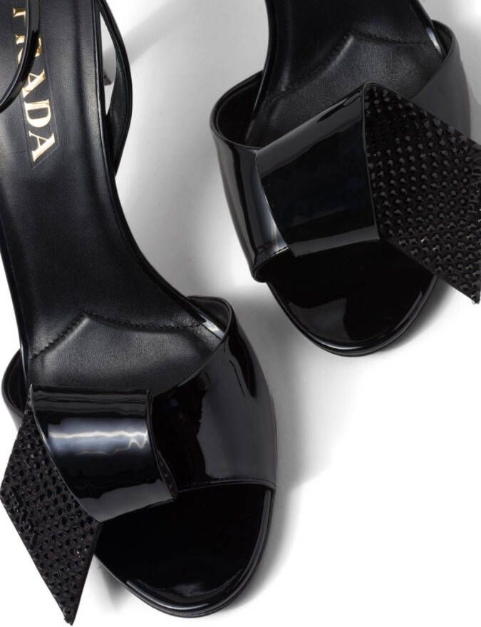 Prada 75mm embellished sandals Black