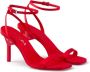 Prada 85mm geometric-heel satin sandals Red - Thumbnail 2
