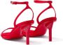 Prada 85mm geometric-heel satin sandals Red - Thumbnail 3