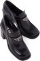 Prada block-heel brushed-leather loafers Black - Thumbnail 4