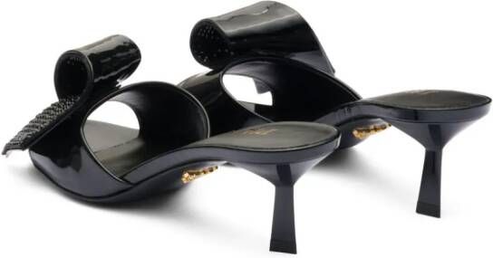 Prada bow-detail patent-leather sandals Black