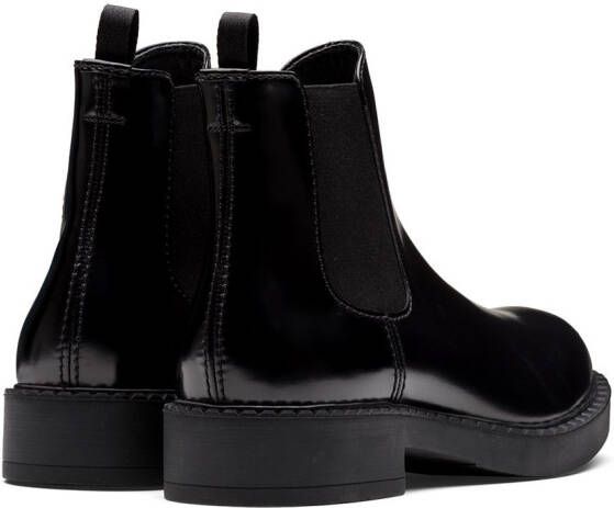 Prada brushed leather Chelsea boots Black