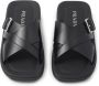 Prada brushed double crisscross sandals Black - Thumbnail 4