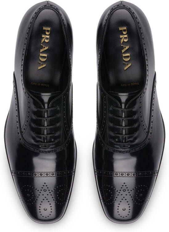 Prada brushed fumé leather Oxford shoes Black