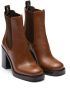 Prada brushed leather 85mm ankle boots Brown - Thumbnail 2