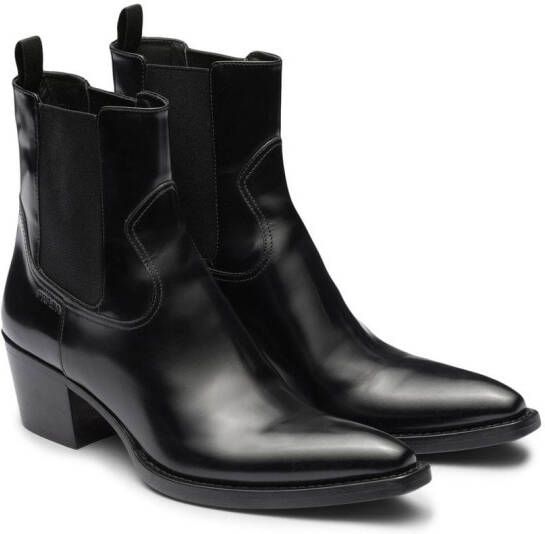 Prada brushed leather Chelsea boots Black