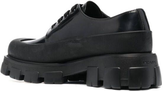 Prada brushed leather Derby shoes Black