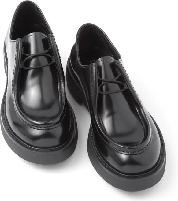 Prada brushed-leather loafers Black