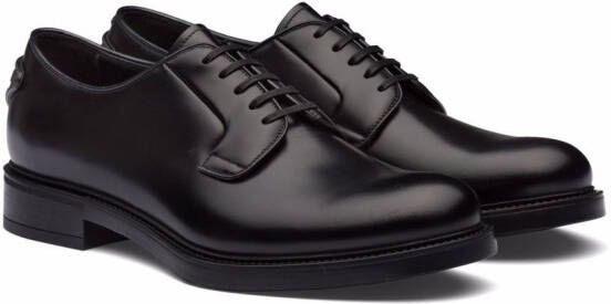 Prada brushed-leather lace-up shoes Black