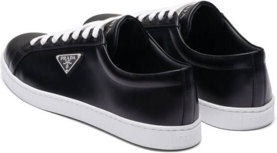 Prada Brushed leather low-top sneakers Black