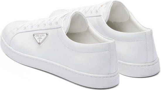 Prada Brushed leather low-top sneakers White