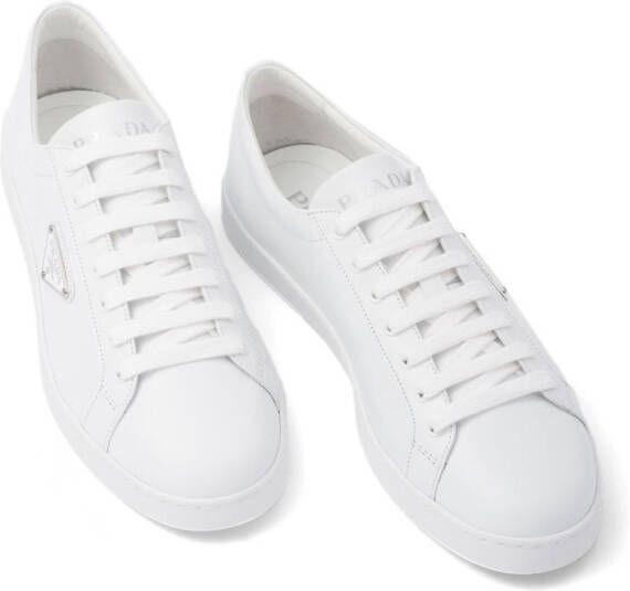 Prada Brushed leather low-top sneakers White