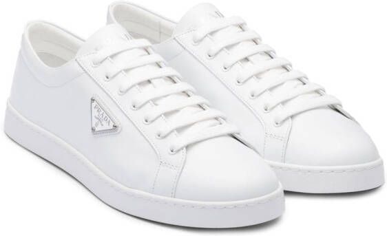 Prada brushed leather low-top sneakers White