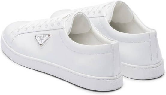 Prada brushed leather low-top sneakers White