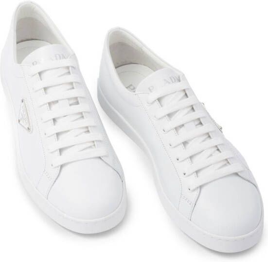 Prada brushed leather low-top sneakers White