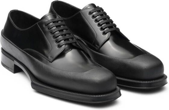 Prada brushed square-toe Derby shoes Black