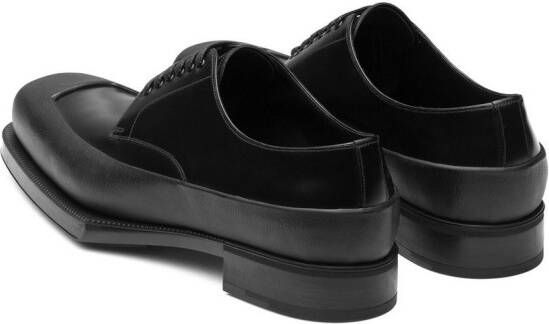 Prada brushed square-toe Derby shoes Black