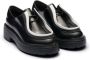 Prada contrast-trim leather lace-up shoes Black - Thumbnail 2