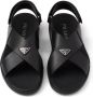 Prada crossover-straps leather sandals Black - Thumbnail 4