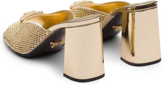 Prada 85mm crystal-embellished mules Gold