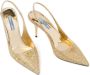 Prada crystal-embellished slingback pumps Gold - Thumbnail 4