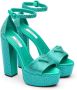 Prada crystal-studded 135mm satin platform sandals Green - Thumbnail 2